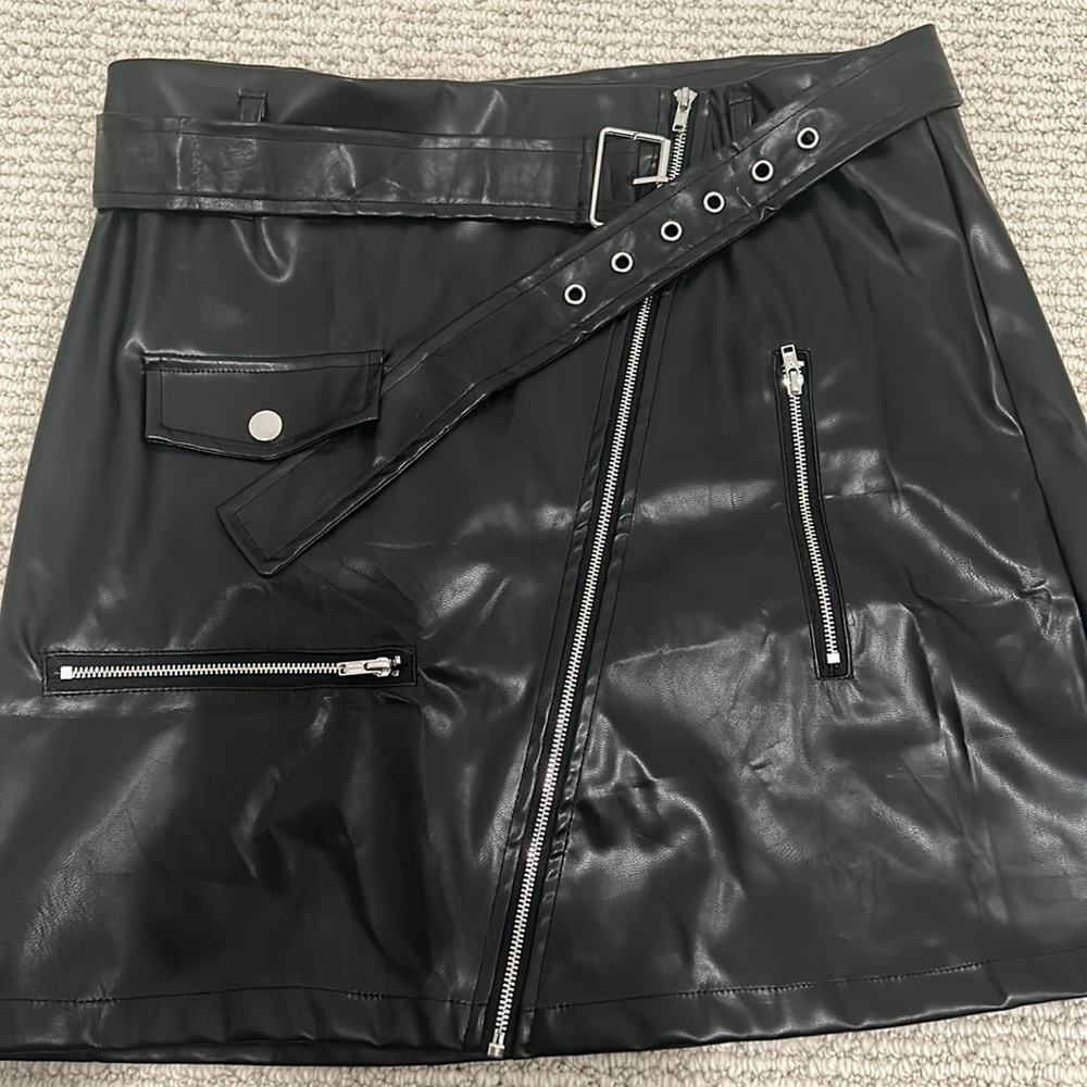 Black leather skirt